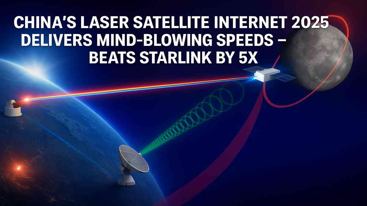China Laser Satellite Internet 2025 beams high-speed multicolored laser from Earth to space, outperforming Starlink