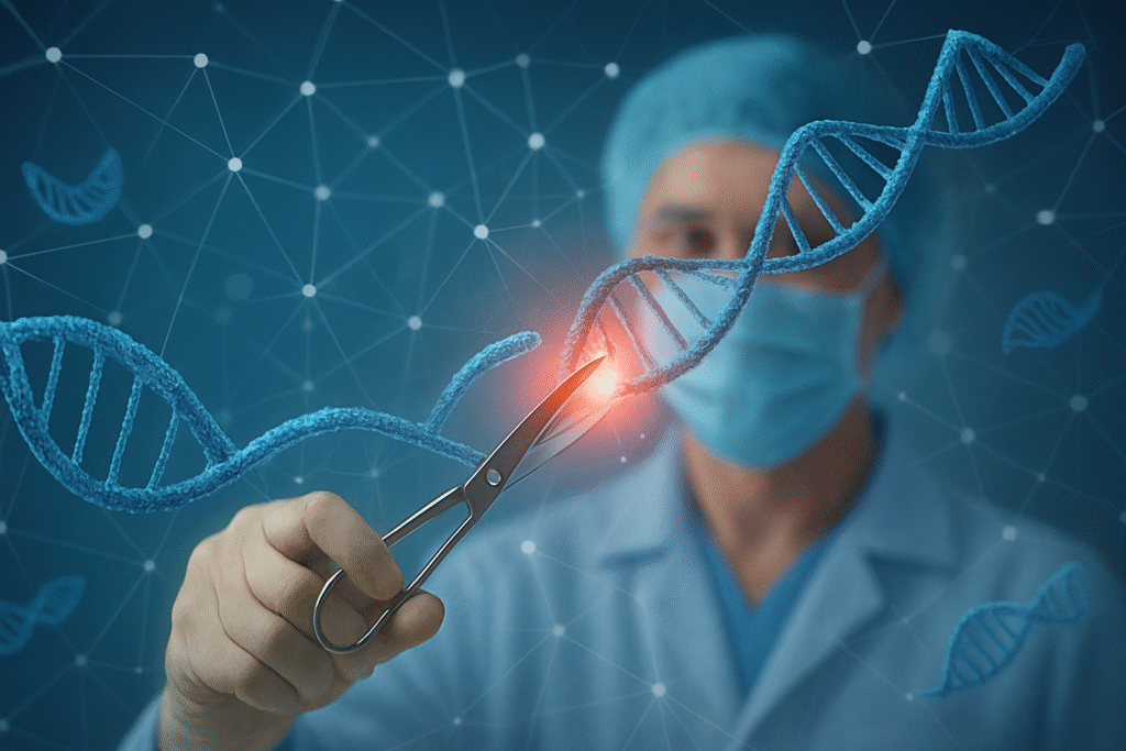 CRISPR-Cas9 Gene Editing Illustration in Lab