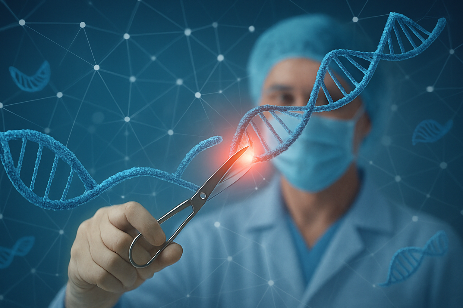CRISPR-Cas9 Gene Editing Illustration in Lab
