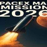 SpaceX Mars Mission 2026 Starship launch with Mars in background