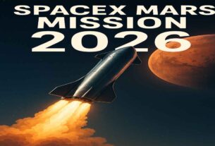 SpaceX Mars Mission 2026 Starship launch with Mars in background