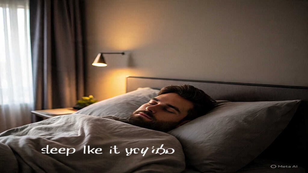Dark bedroom with person sleeping peacefully to support fat loss