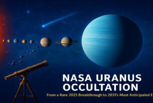 NASA Uranus Occultation showing planetary alignment with telescope in space