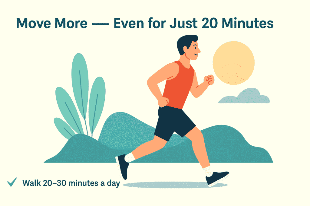Man jogging outdoors to stay fit and lose weight naturally