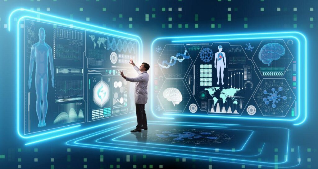 AI in Healthcare 2025 – Forbes-sourced image showing futuristic medical technology and artificial intelligence in hospitals
