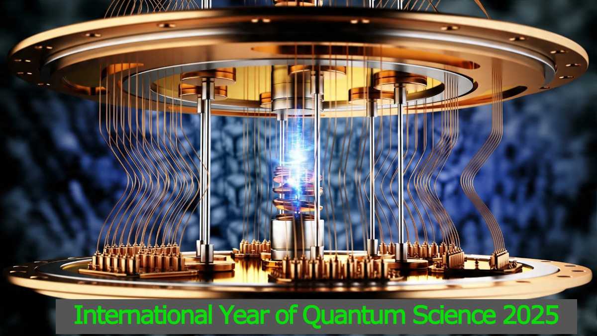 International Year of Quantum Science 2025 banner with quantum computing background