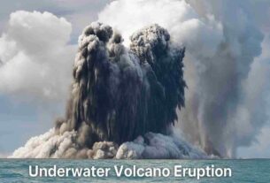 Underwater Volcano Eruption 2025 in the Pacific Ocean seafloor